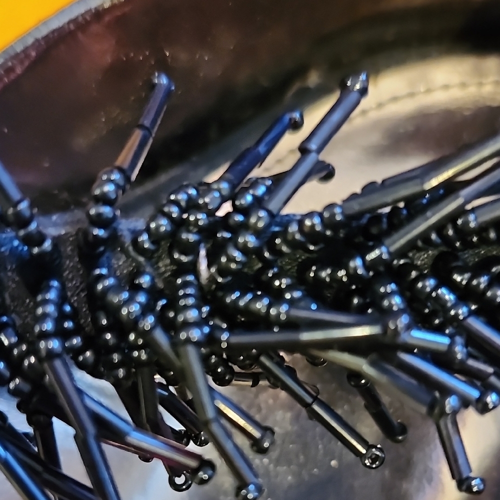 The Touch of Nina Black Beaded Heels. - Picture 8 of 9